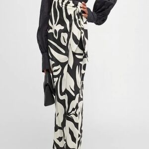 Cala de la Cruz Orito Wrap Black and White Patterned Skirt